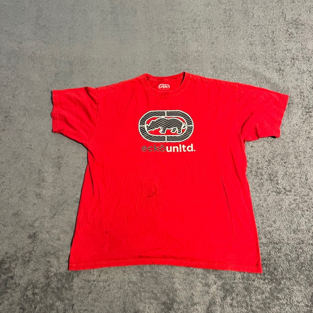 Y2K Ecko Unltd Mens Graphic Shirt Rhino Logo Short Sleeve Size XL